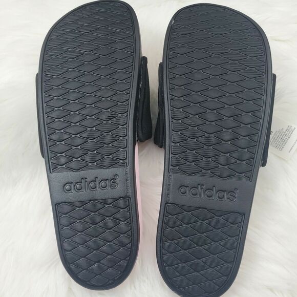 Adidas Unisex-Adult Adilette Size 13 Comfort Slides Sandal Black & Pink - Picture 3 of 5